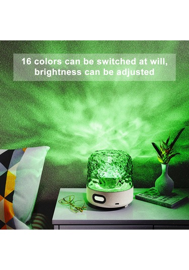 Yuntech01 16 Renkli Dalga Işık Bluetooth Hoparlörlü Yatak Odası Ambiyans Lambası - Şarj Edilebilir, Dokunmatik Ve Kumanda Kontrolü, Dinamik Sesli Işık Efekti