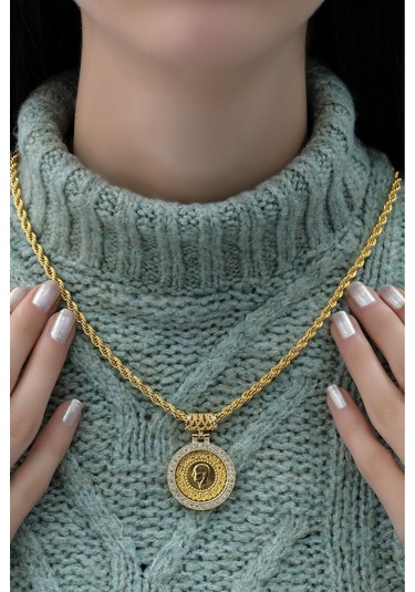 Yarım Altınlı Halat Kolye