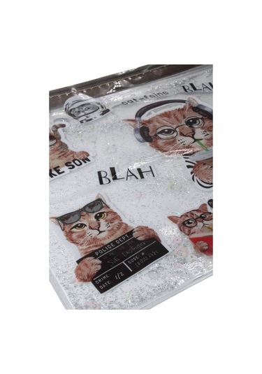 Vuki A4 Sulu Fermuarlı Şeffaf Dosya Vk-0073-08 Kedi