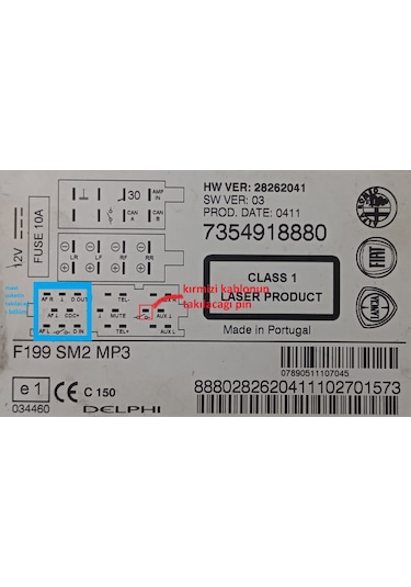 Linea Punto Doblo DELPHİ marka aux çıkmayan teyp için BLUETOOTH