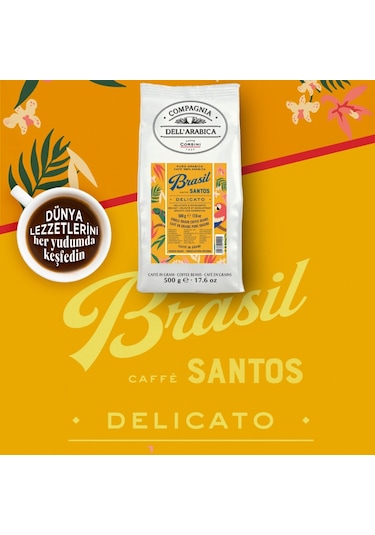 Caffe Corsini Brezilya Santos %100 Arabica Çekirdek Kahve 250 G