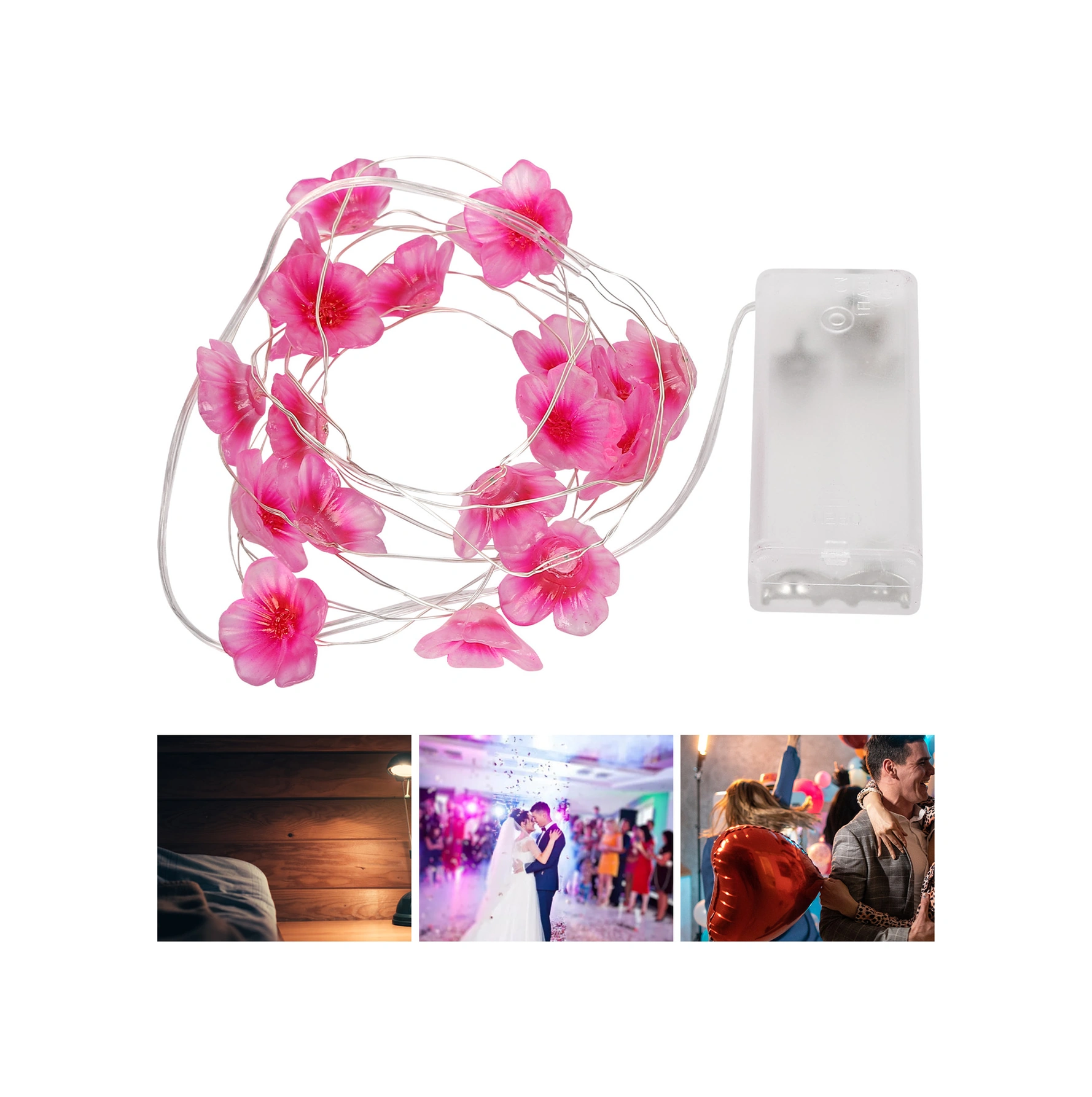 Wezone Plastik Çiçek Şekilli Led Işık Zinciri - 230cm Uzunluk, Pil İle Çalışır Pil Dahil Değil - Parti Ve Masa Dekorasyonu İçin Diğer