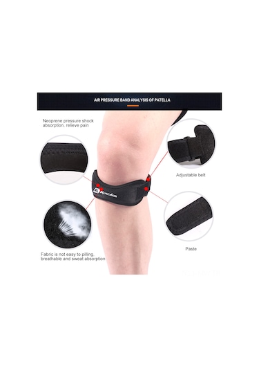 Moveevo Kırmızı Nylon-eva Patella Koruyucu Kayış,透气 Ok Kumaşlı, 19.5x6cm, 38g Kırmızı