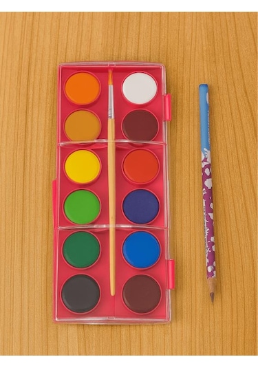 Faber Castell Unicorn Büyük Boy Sulu Boya 12 Li + 1 Kurşun Kalem Hediyeli Çok Renkli