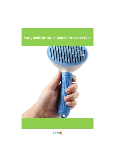 Otomatik Temizlenen Kedi Köpek Tüy Tarama Fırçası Mavi