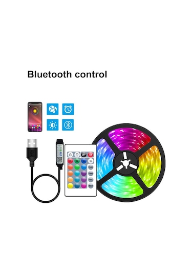 App 5050rgb Usb Bluetooth Işık Şeridi 5 V Rgb Led Lamba Şerit Esnek Işık Odası Dekorasyon Tv Arka Işık Diyot Bant Yes Battery&app 0.5m
