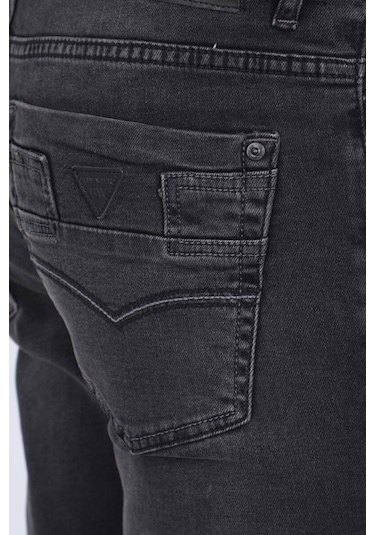 Erkek Siyah Düz Kesim Jean Pantolon