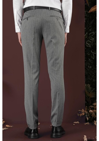 P 1134 Slim Fit Gri Spor Pantolon Gri