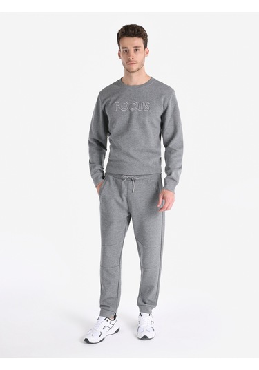 Colins Rahat Kesim Orta Bel Antrasit Erkek Eşofman Altı Antra Melanj