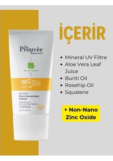 The Prouvee Reponses Leke Karşıtı Yüz Güneş Kremi SPF50+ 40 ML
