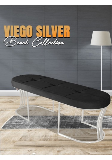 Viego Silver Collection- Antrasit Kapitoneli Chester Model Puf & Bench & Koltuk & Uzun Makyaj Puff & Yatak Ucu