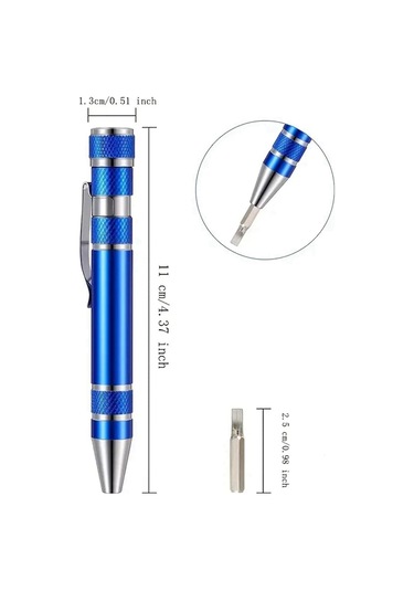 Leasetake Adet Kalem Tornavida Seti Alüminyum Alaşımlı Kalem Tipi El Vidalı Tornavida Gümüş