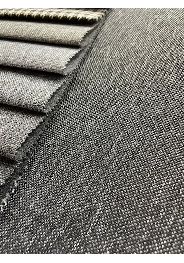 Enesar Home Gri-Siyah Döşemelik Keten Kumaş Premium Dokuma 9955 100 x 140 cm