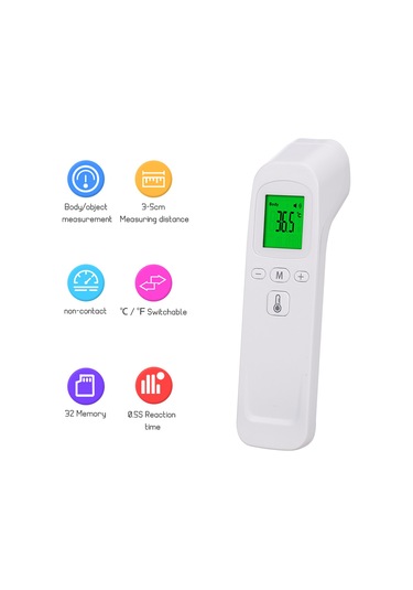 Springsun M16 Temassız Kızılötesi Önden Sıcaklık Tabancası Termometresi Insan Vücudunu / Nesneyi / Ölçebilir Ve 3 Renkli Arka