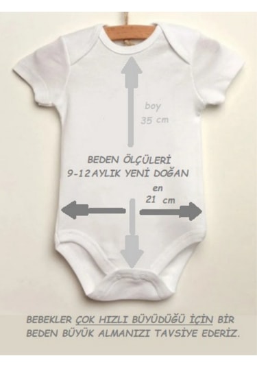 Özel Baskılı Sünnet Oldum Yazılı Organik Pamuk Çıtçıtlı Bebek Body Sünnet Zıbını Beyaz