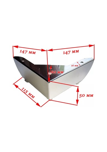 Lamel66 Mobilya İçin Krom Köşe Destek H 50mm, 2 Adet 142754912 Krom