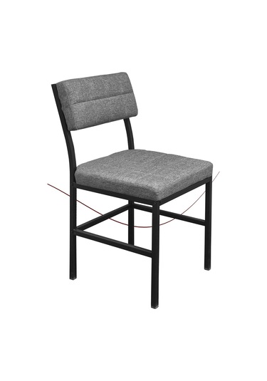 Nemeron İkon Mutfak Sandalyesi Keten Kumaş Metal Sandalye Silinebilir Kafe Salon Sandalyesi - Gri Gri