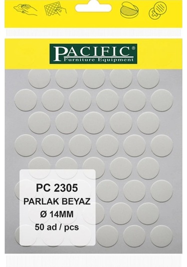 Tekli Pacıfıc Parlak Beyaz Yapışkanlı Tapa 14mm