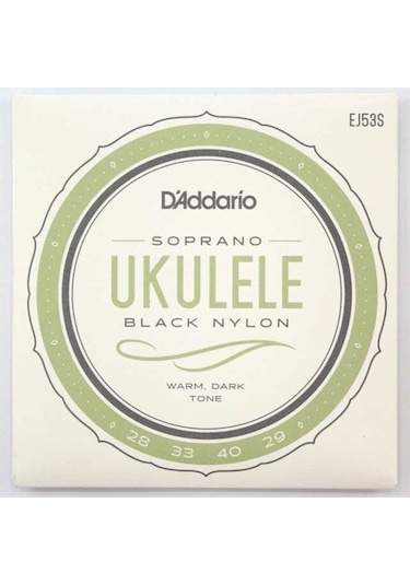 Daddario Ej53S Soprano Ukulele Set Takım Tel Siyah