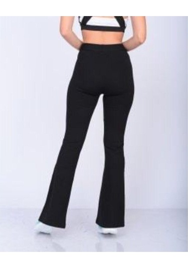 Maacbutik Kadın Siyah Ispanyol Paça Taytsiyahs Siyah