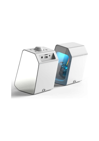 Soaiy SH20 Taşınabilir Kablosuz Bluetooth Gaming Hoparlör RGB Oyuncu Hoparlörü Şeffaf Tasarım - ZORE-219596