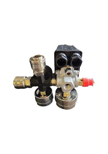 25-50 Lt Monofaze Kompresör Basınç Şalteri Komple Seti 6 Parça