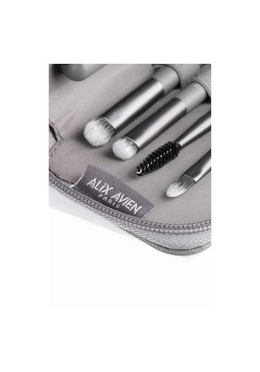 Alix Avien Küçük Boy Çantalı Seyahat Makyaj Fırça Seti 10 Çeşit Fırça Ucu, Aplikatör Ve Makyaj Süngeri
