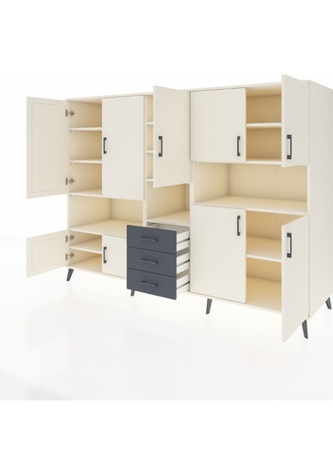 Kronos Dolap 13 Raflı 3 Çekmeceli 9 Kapaklı 220x59x163 Aytaşı-ayt Aytaşı-aytaşı/antrasit