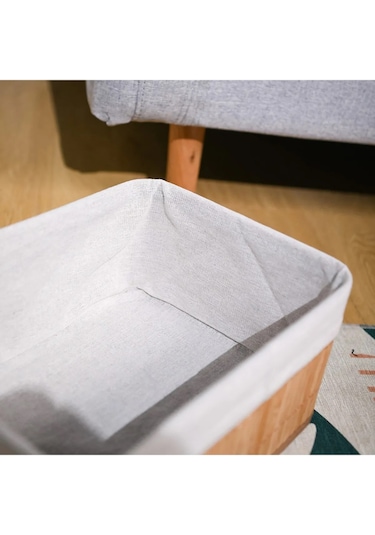 3'lü Bambu Çok Amaçlı Sepet Dikdörtgen Natural