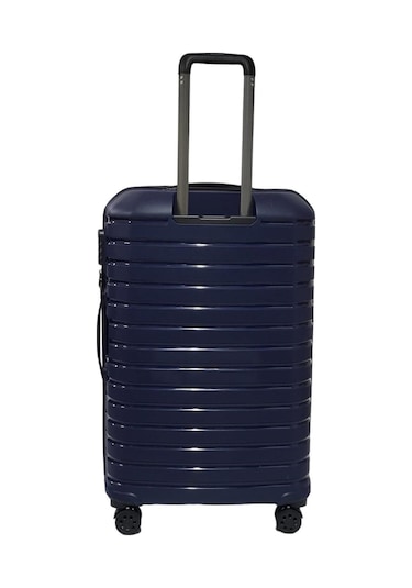 Oleets Büyük Boy Polipropilen Süper Esnek Kırılmaz Tekerlekli Valiz Bavul Mavi