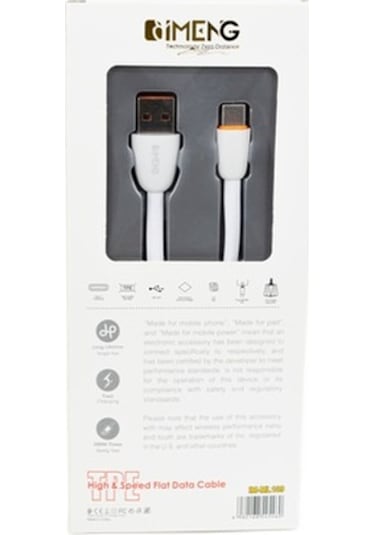 İmeng ML109 3.1 A Usb A To Type-C Data Ve Hızlı Şarj Kablosu Beyaz