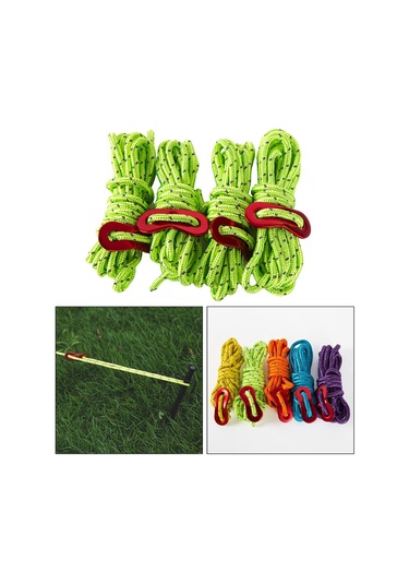 Suntek 4 Adet 6.65ft Gezi Yansıtıcı Naylon Kordon Çadır Yeşil