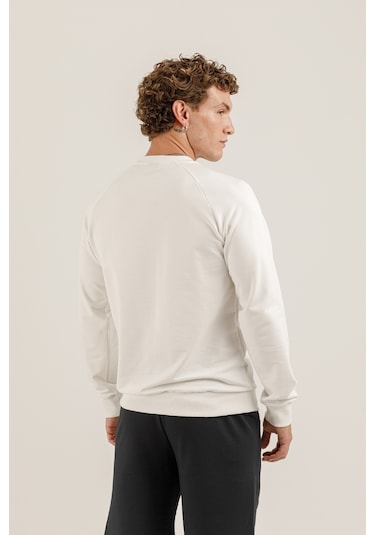 Airlife Saturn Ur7 Pro I Sıfır Yaka Erkek Sweatshirt Beyaz