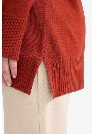 Defacto Regular Fit Bisiklet Yaka Basic Düz Uzun Kollu Tunik C4474ax25wnog215 Turuncu