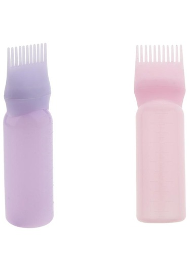 Suntek Kök Tarak Saç Boyası Şişesi Aplikatör Salon Rengi Pembe