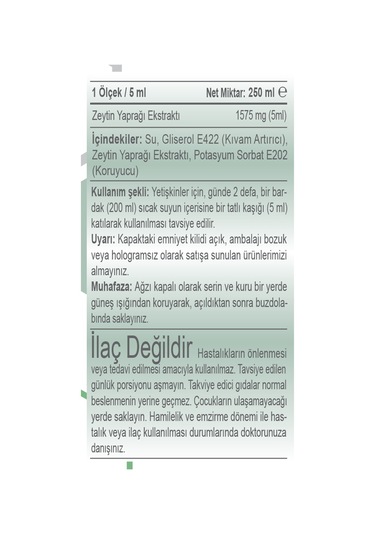 Fitonatural - Zeytin Yaprağı Ekstraktı 250 ML