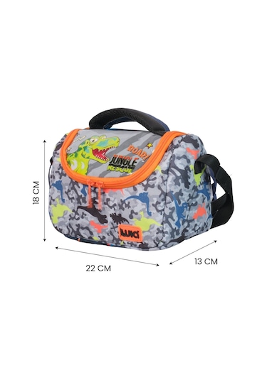 Wia Yeşil Dinazor Erkek Çocuk Beslenme Çantası - Isı Yalıtımlı Çok Renkli