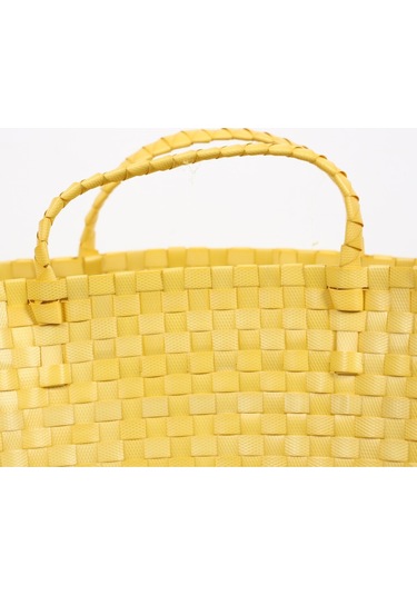 Sentetik Rattan Çanta 40x30x42 Cm Sarı