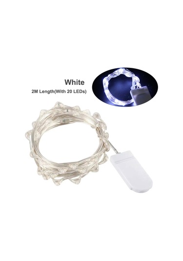 Ximistore9 Bakır Telli Led Dekoratif Işık Şeridi - 2 Metre Beyaz Işık, Partiler Ve Ev Dekorasyonu İçin