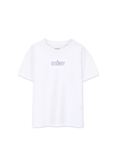 Mavi - Miav Baskılı Oversize Tişört 7610158-620 Beyaz