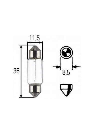 36mm C5w Sofit Halojen Oto Ampul 12v 2adet