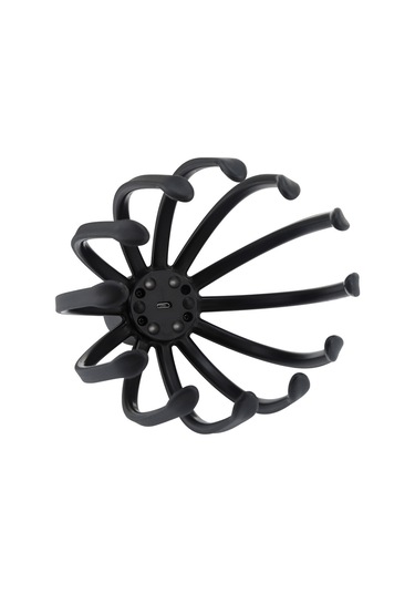 Butu Elektrikli Saç Derisi Masaj Aleti Çok Pençeli Titreşimli Stres Giderici Uyarıcı Saç Kaşıyıcı Siyah