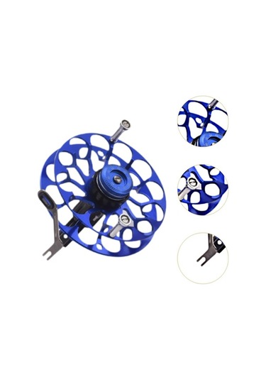 Pazly Buz Balık Avı Makarası Takımı - Güçlü Dişli Mavi Model