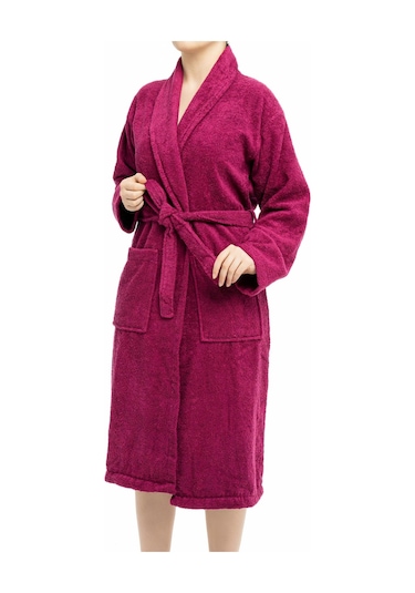 Soley Minerva Extra Yumuşak %100 Pamuk Kadın / Erkek Unisex Bornoz Bordo