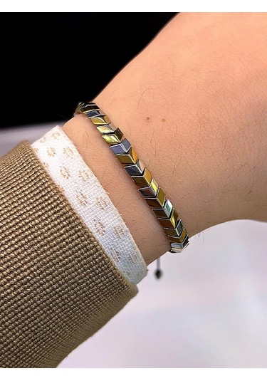 Nursaat 2 Lİ Unisex Ok Seri Spor Yeni Tasarım Makrome Örgülü Ayarlanabilir Bileklik Çok Renkli