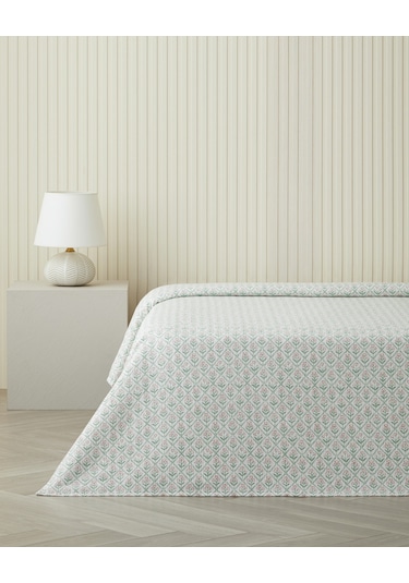 Bloom Crest Çift Kişilik Pike 200x220 Cm Yeşil