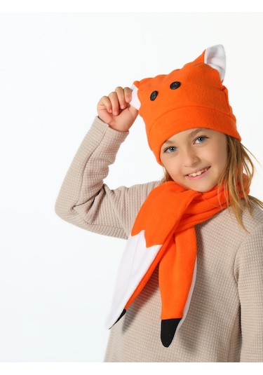Casabony Fox Unisex Şapka+kaşkol Takım Turuncu