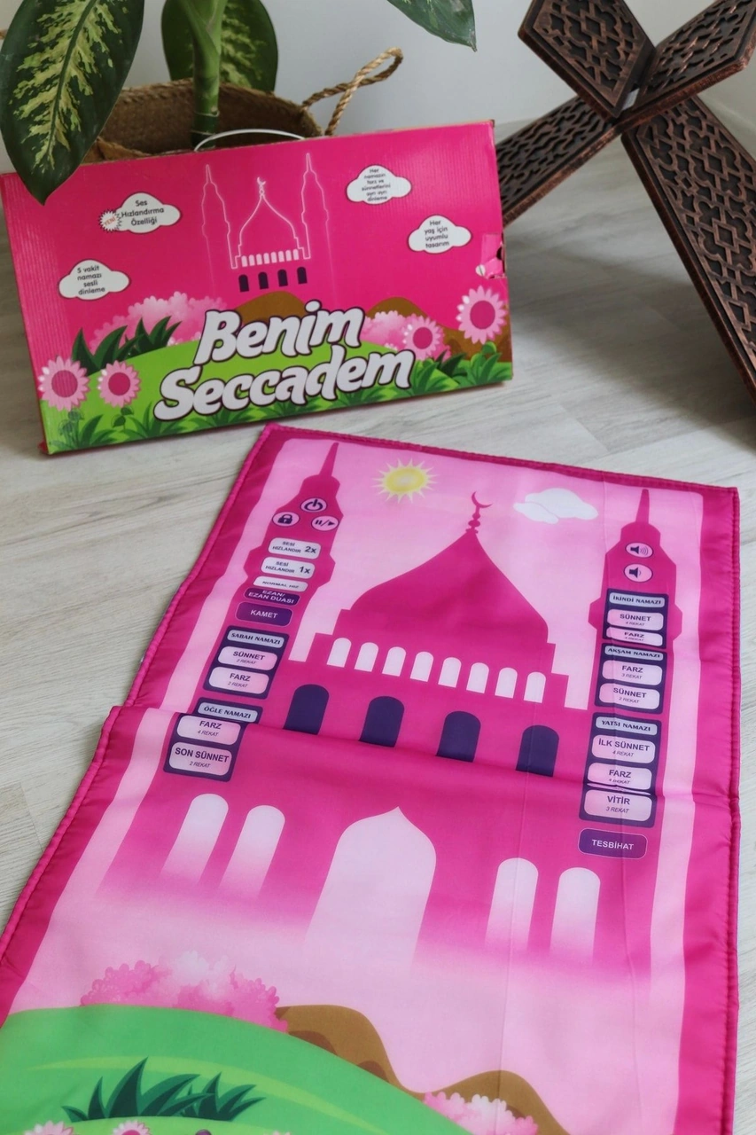 Oğlumun Sesli Benim Seccadesi S1015 Mavi Pembe