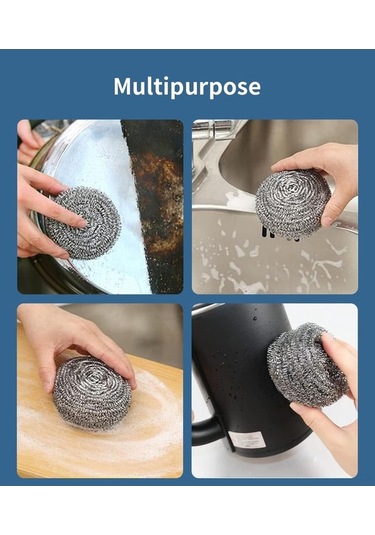 Novahub Paslanmaz Çelik 6'lı Sünger Seti - Tencere, Tava, Izgara Temizliği İçin Diğer