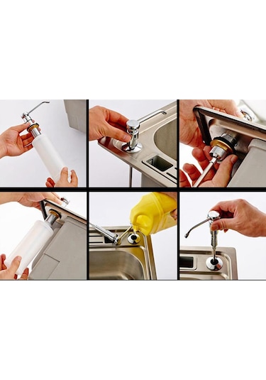 Suntek Sıvı Sabunluk Losyon Pompası Ankastre Evye Sabunluk